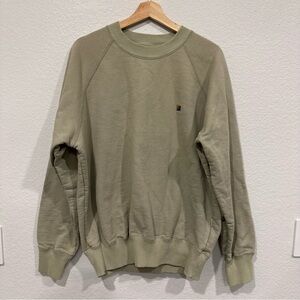 Aime Leon Dore Green Crew neck sweatshirt embroidered flowers - L